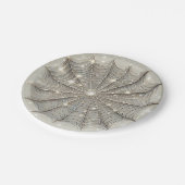 Sparkle Spiderweb Whimsical Tan Halloween Party Papieren Bordje (Gekanteld)