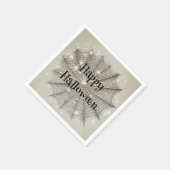 Sparkle Spiderweb Whimsical Tan Halloween Party Servet (Hoek)