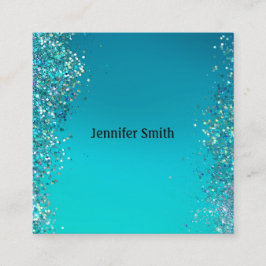 Sparkle Splashes Blue Beauty Stylist Makeup Artist Vierkante Visitekaartje