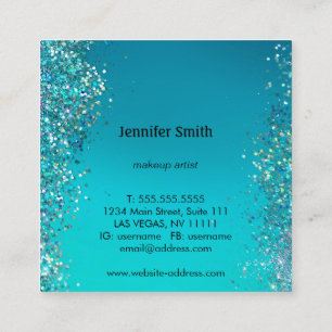 Sparkle Splashes Blue Beauty Stylist Makeup Artist Vierkante Visitekaartje