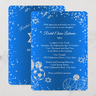 Sparkle Sports Bat Mitzwa Kaart