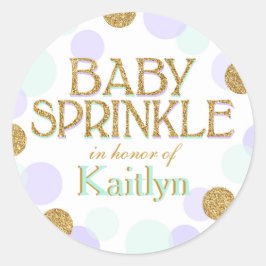 Sparkle Sprinkle Stippen Baby shower Label