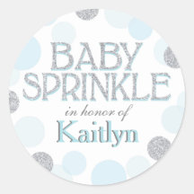 Sparkle Sprinkle Stippen Baby shower Label