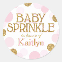 Sparkle Sprinkle Stippen Baby shower Label