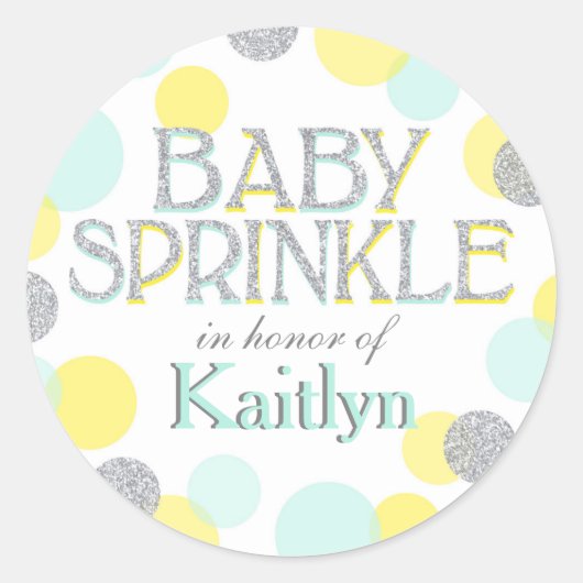 Sparkle Sprinkle Stippen Baby Sprinkle Label (Voorkant)