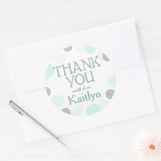 Sparkle Sprinkle Stippen Bedankt Label (Envelop)