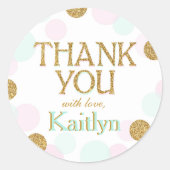 Sparkle Sprinkle Stippen Bedankt Label (Voorkant)