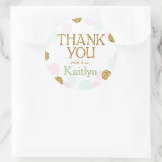 Sparkle Sprinkle Stippen Bedankt Label (Tas)