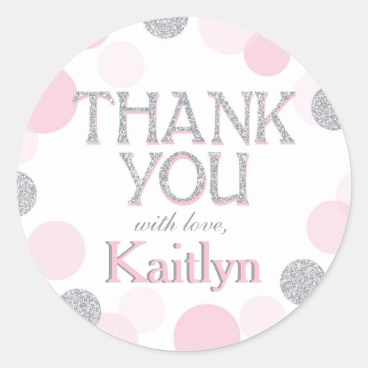 Sparkle Sprinkle Stippen Bedankt Label (Voorkant)