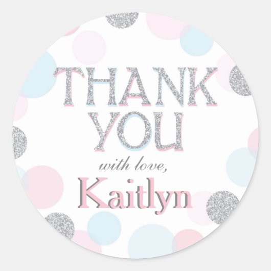Sparkle Sprinkle Stippen Bedankt Label (Voorkant)