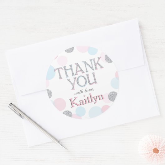 Sparkle Sprinkle Stippen Bedankt Label (Envelop)