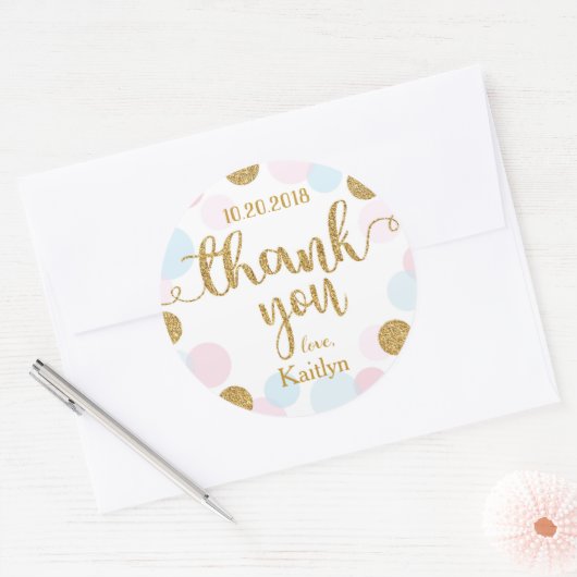 Sparkle Sprinkle Stippen Bedankt Label (Envelop)