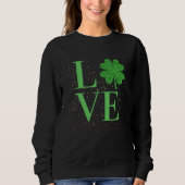 Sparkle St Patricks Day love four leaf c Trui (Voorkant)