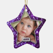 Sparkle Star Paars/Silver Photo Keramisch Ornament (Links)