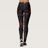 Sparkle Star Sky Halloween Sinaasappel en Paarse Leggings (Achterkant)