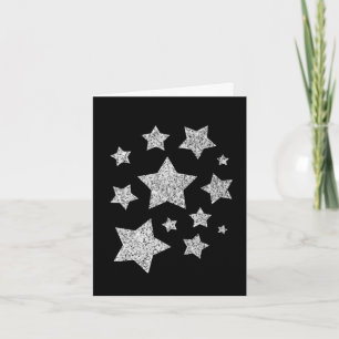Sparkle Stars Christmas Holiday zilver op zwart Kaart