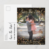 Sparkle Stars Photo Overlay Wedding Save the Date Aankondigingskaart (Voorkant / Achterkant)