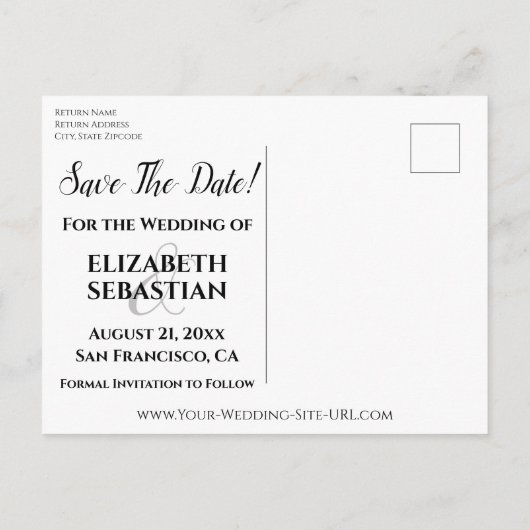 Sparkle Stars Photo Overlay Wedding Save the Date Aankondigingskaart (Achterkant)