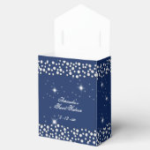 Sparkle Stars Silver Stippen Navy Blue Bedankdoosjes (Geopend)