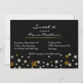 Sparkle Stars Sweet 16 Birthday Invitation Kaart (Voorkant)