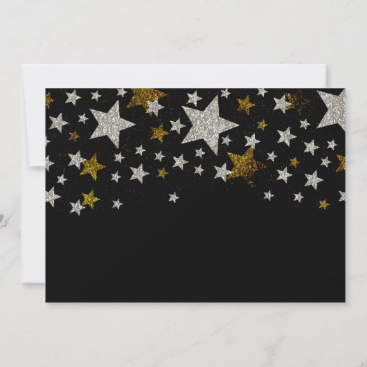 Sparkle Stars Sweet 16 Birthday Invitation Kaart (Achterkant)