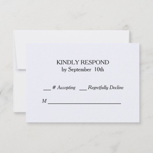 Sparkle Stripe Gouden Munt Bloemen Bruiloft RSVP (Achterkant)