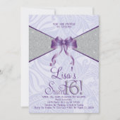 Sparkle Sweet Sixteen, Glitter Invitting Kaart (Voorkant)