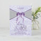 Sparkle Sweet Sixteen, Glitter Invitting Kaart (Staand voorkant)