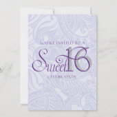 Sparkle Sweet Sixteen, Glitter Invitting Kaart (Achterkant)