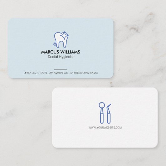 Sparkle Tand en Tandarts Gereedschap Visitekaartje (Voorkant / Achterkant)