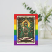 Sparkle Tarot LGBT Pride Skeleton Briefkaart (Staand voorkant)