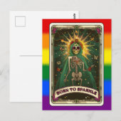 Sparkle Tarot LGBT Pride Skeleton Briefkaart (Voorkant / Achterkant)