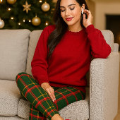 Sparkle Tartan Plaid Rood Groen Kerstmis  Leggings
