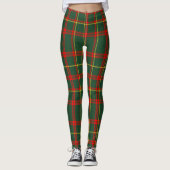 Sparkle Tartan Plaid Rood Groen Kerstmis  Leggings (Voorkant)
