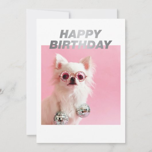 Sparkle the Tiny Chi | Happy Birthday Party Animal Kaart (Voorkant)