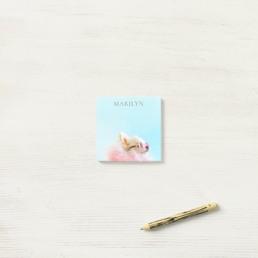 Sparkle the Tiny Chi | Hondenliefhebber - Glam op Post-it® Notes (Op bureau)