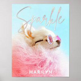 Sparkle the Tiny Chi | Hondenliefhebber - Glam op  Poster