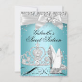 Sparkle Tiara Heels Blauwgroen Sweet 16 Kaart (Voorkant)