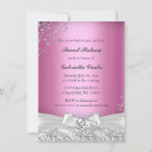 Sparkle Tiara & Heels Sweet 16 Nodig Roze uit Kaart (Achterkant)