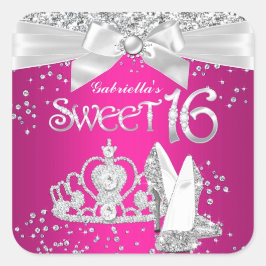 Sparkle Tiara Heels Sweet 16 Sticker (Voorkant)