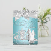 Sparkle Tiara & Heels Sweet Sixteen Blue Kaart (Staand voorkant)