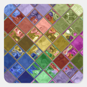 Sparkle Tiles Mosaic Art Vierkante Sticker