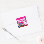 Sparkle Time Pony Makeup Party Vierkante Sticker (Envelop)