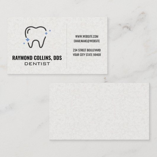 Sparkle Tooth-pictogram | Tandheelkundig Visitekaartje (Voorkant / Achterkant)