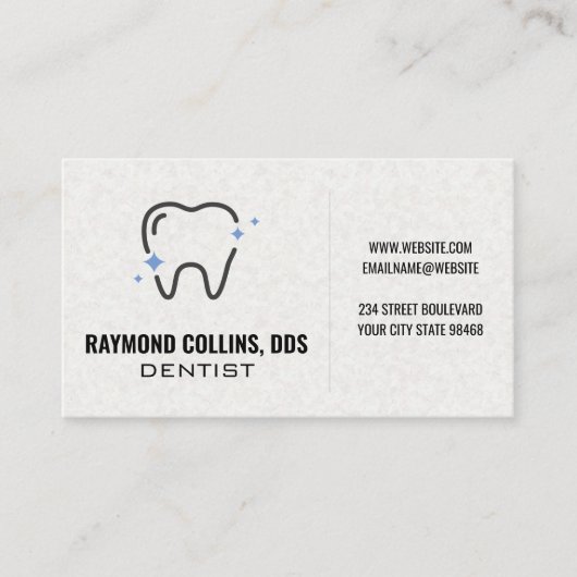 Sparkle Tooth-pictogram | Tandheelkundig Visitekaartje (Voorkant)