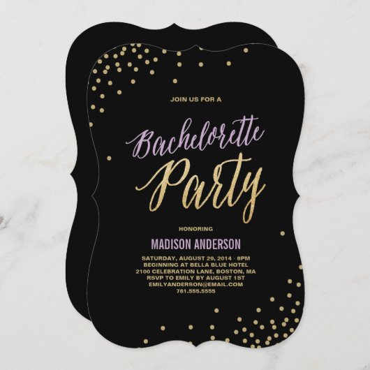 Sparkle | Uitnodiging Bachelorette (Voorkant / Achterkant)