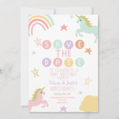 Sparkle Unicorn Bewaar De Datum Kaart (Voorkant)