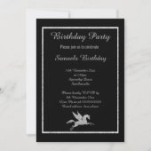 Sparkle Unicorn Black Background Birthday Kaart (Voorkant)