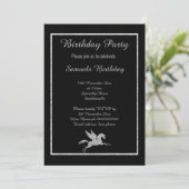 Sparkle Unicorn Black Background Birthday Kaart (Staand voorkant)