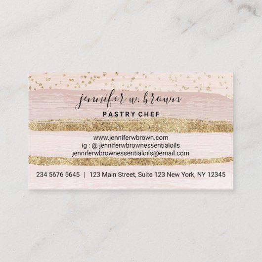 Sparkle Unieke Roze Cake Visitekaartje (Achterkant)